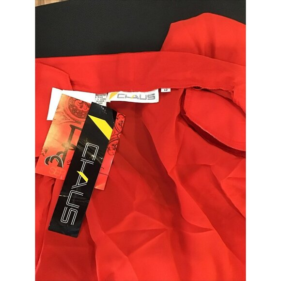 Impressions of California Sheer Red Blouse Half Button #018 - Picture 7 of 8